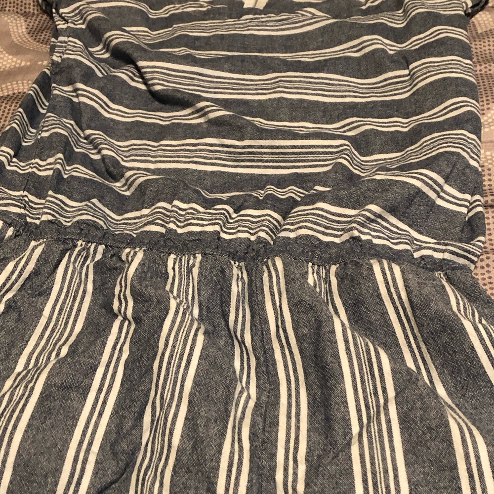JustFab Navy and White Striped Top